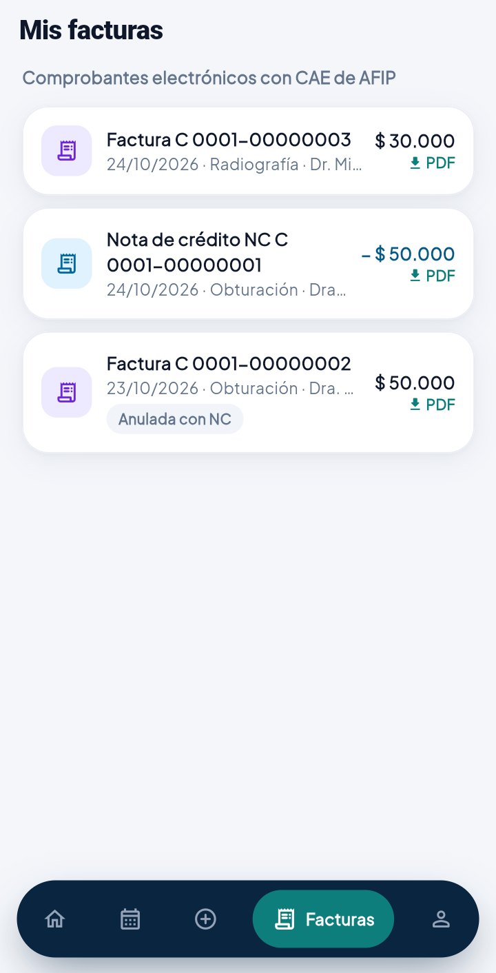 Facturas en la app